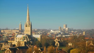 Norwich has been named one of the happiest cities to work in the UK