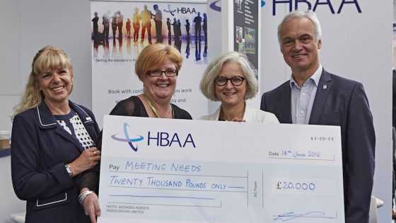 HBAA presents a cheque to Meeting Needs