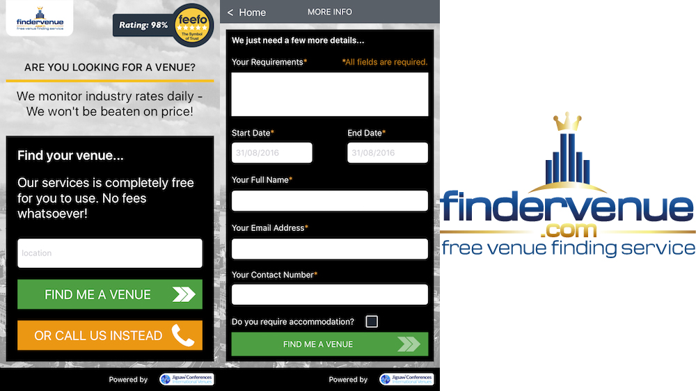 FinderVenue app on iOS