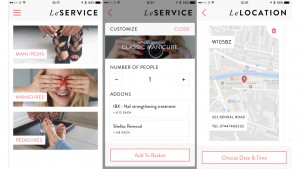 LeSalon app on iPhone