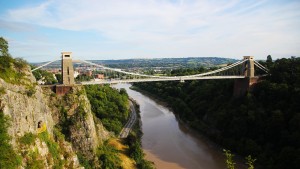 The famous Clifton Suspension Bridge in Bristol