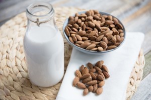 Almond milk and nuts