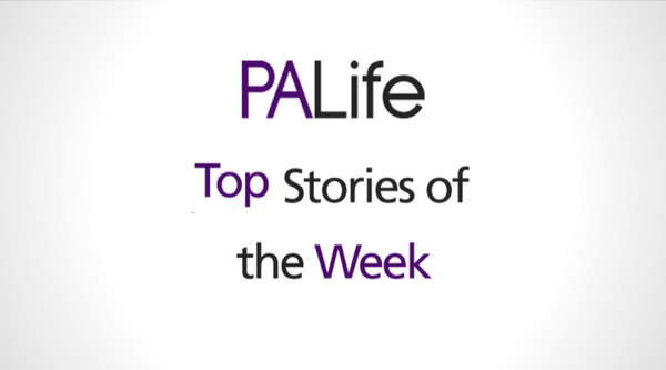 Image shows a sign saying top stories of the week