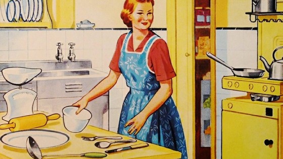 Image of a 1950 housewife in a comic book