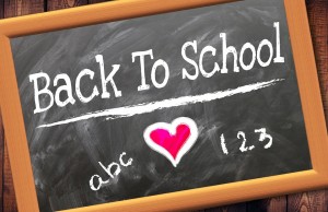 Back to school on a chalkboard