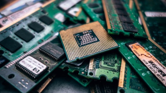 a pile of microchips