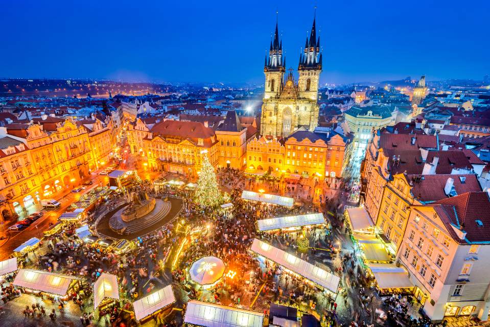 private-jet-charter-Prague-Christmas-market