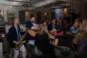 Wandering-Hands-trio-at-PA-Life-Christmas-party-2022