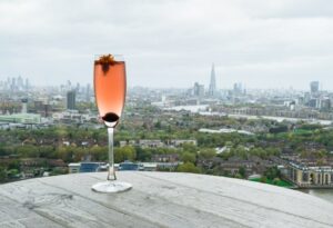 stunning views form 39th floor bar at Bokan Canary Wharf