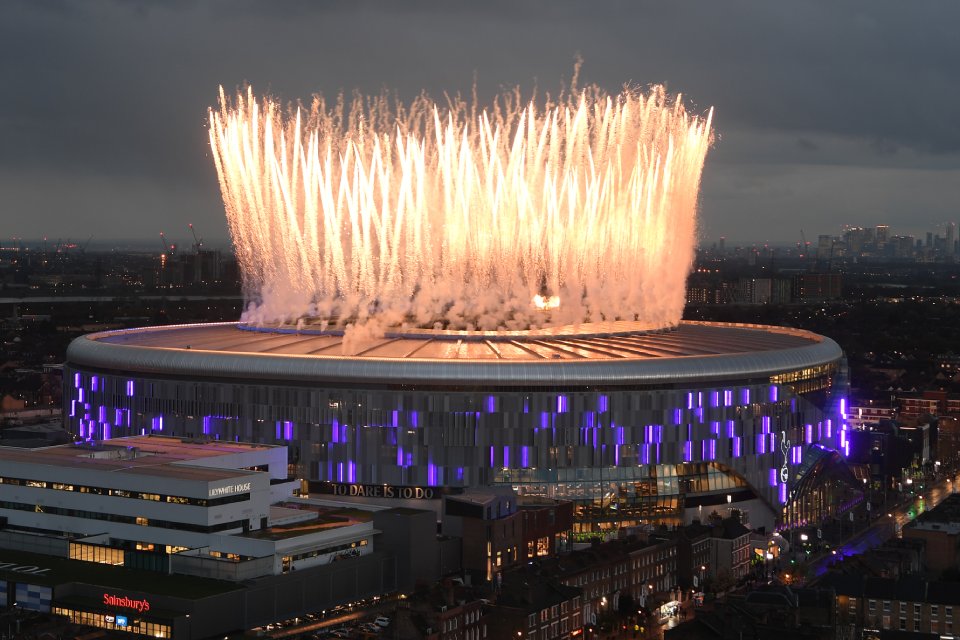 Fireworks at Tottenham Hotspurs Stadium