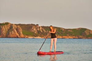 away days in Jersey paddle boarding at sea