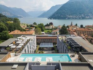 Hilton-Lake-Como-arial-view-over-the rooftop-pool-and lake