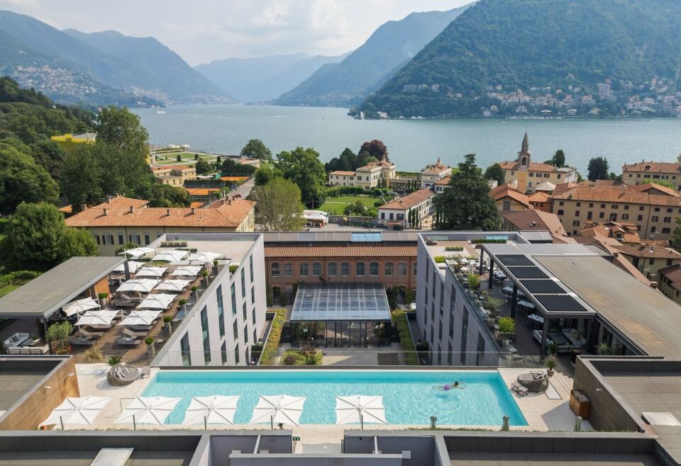 Hilton-Lake-Como-arial-view-over-the rooftop-pool-and lake