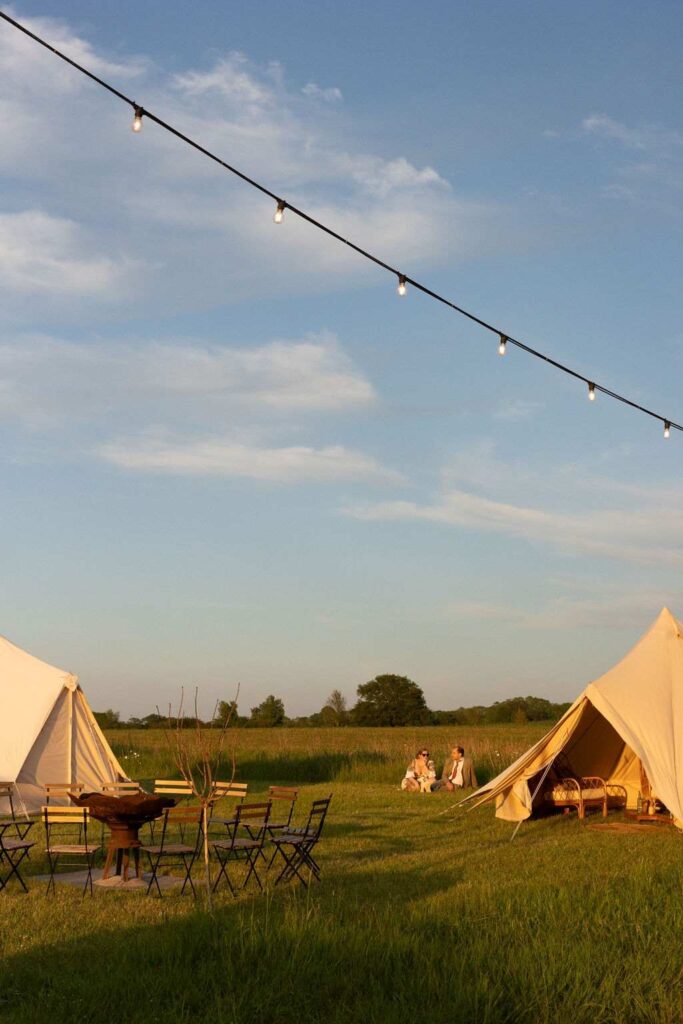 outdoor tents in a field