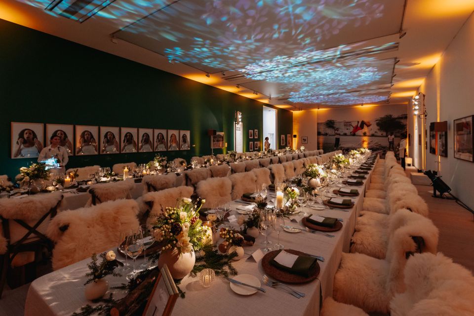 dining room decorated with sheepskin
