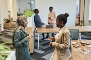 two people networking