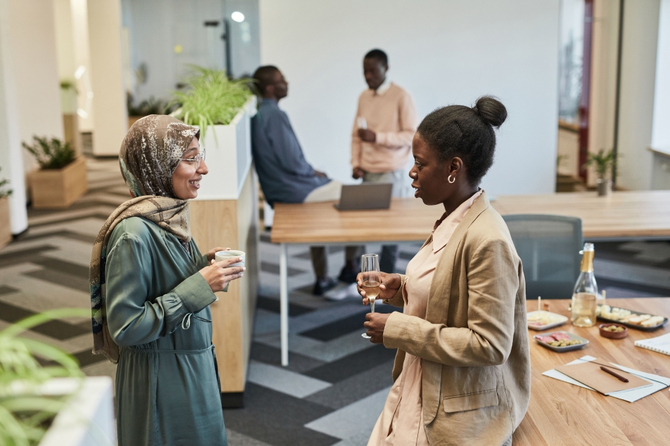 two people networking