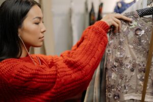 woman choosing outfit