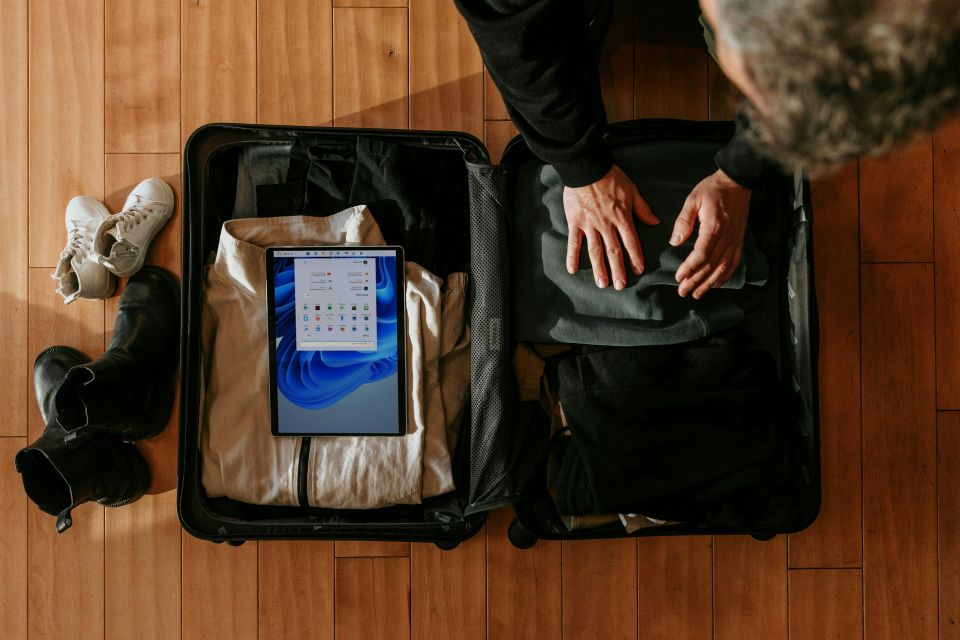 packing into a suitcase