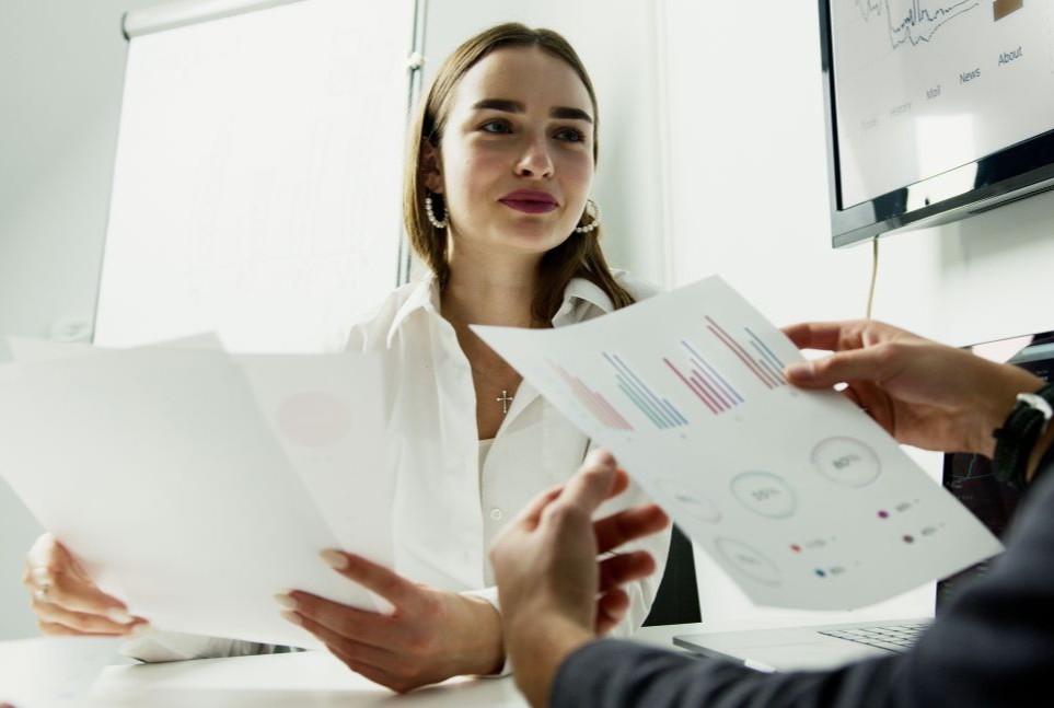 person handling documents
